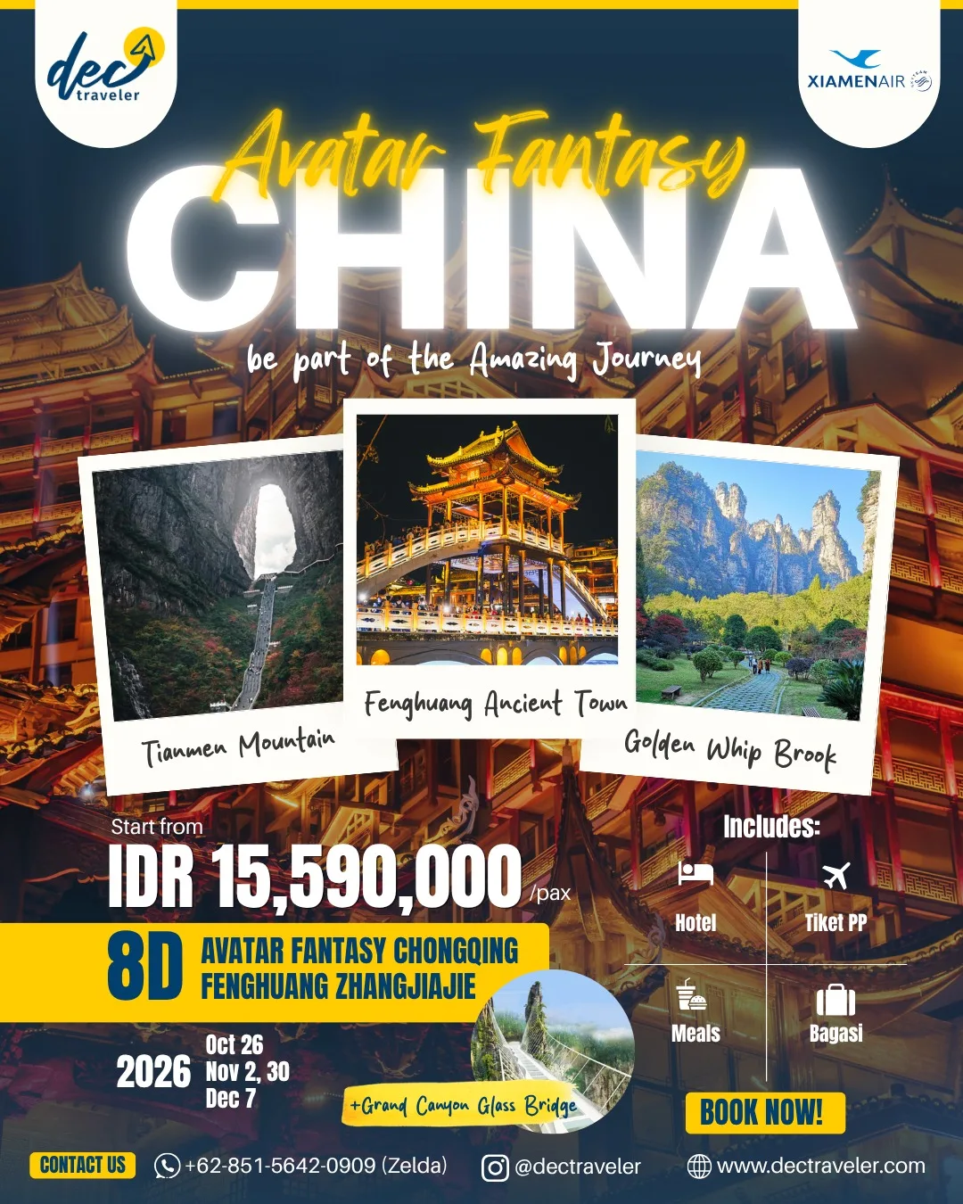 8D 6N AVATAR FANTASY CHINA BY XIAMEN AIR
