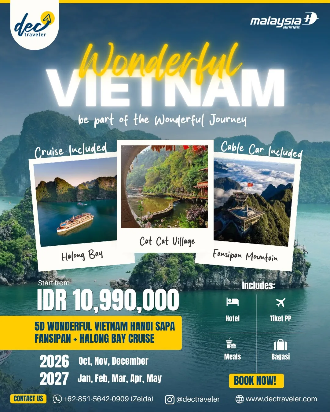 5D 4N MAJESTIC VIETNAM: HANOI SAPA FANSIPAN + HALONG BAY CRUISE